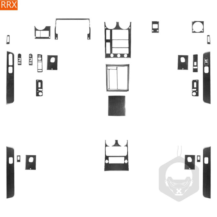 Carbon Fiber For Hummer H2 2003-2013 Left Hand Drive Car Set Stickers Interior Decorative Accessories