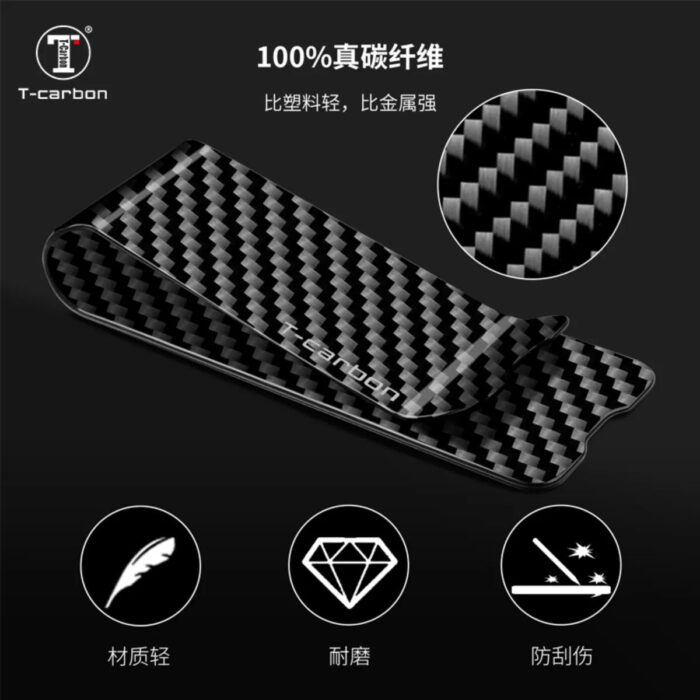 Carbon Fiber Glossy Mattle Black Texture Wallet Purse Money Clip Pocket Business Credit Card Cash Holder Wallet