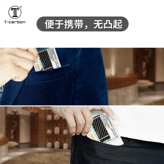 Carbon Fiber Glossy Mattle Black Texture Wallet Purse Money Clip Pocket Business Credit Card Cash Holder Wallet