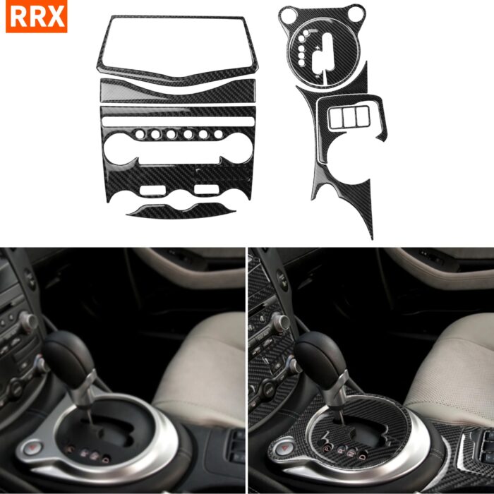 Carbon Sticker Sticker Navigation Radio Console Gear Shift Cupholder Cover Trim Set Car Accessories For Nissan 370z z34 2009-on - Image 1