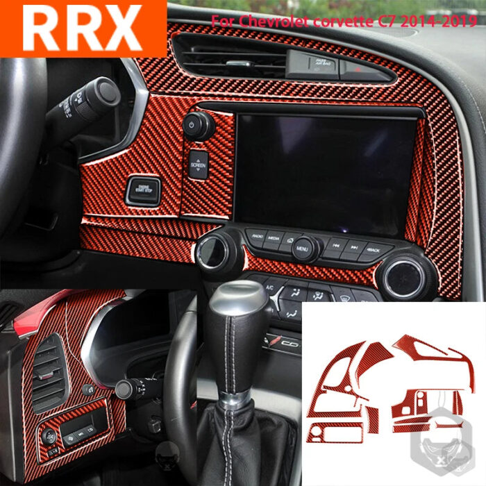 Dashboard Panel Navigation Panel Trim Real Carbon Fiber Sticker For Chevrolet Corvette C7 2014-2019 Car Interior Accessories - Image 1