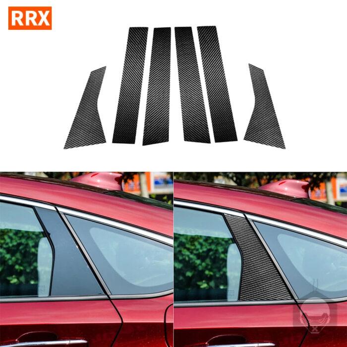 For Accord 10th Generation 2018 2019 2021 B-Pillar Carbon Fiber Stickers 6-Piece Set Car Exterior Accessories Customizable