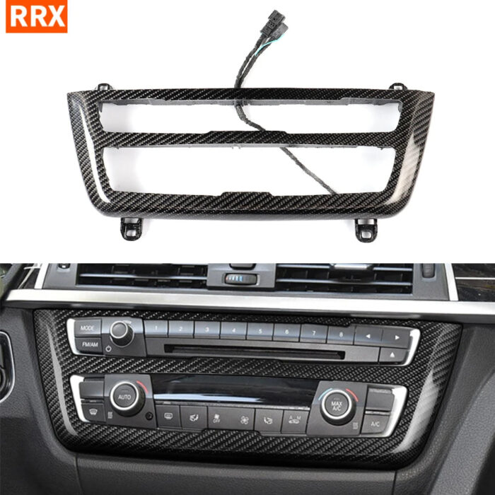 For BMW 3/4 Series F30 F35 F32 F36 M3 F80 Central Control CD Panel Two-Color Atmosphere Light Trim Carbon Fiber Frame Accessory