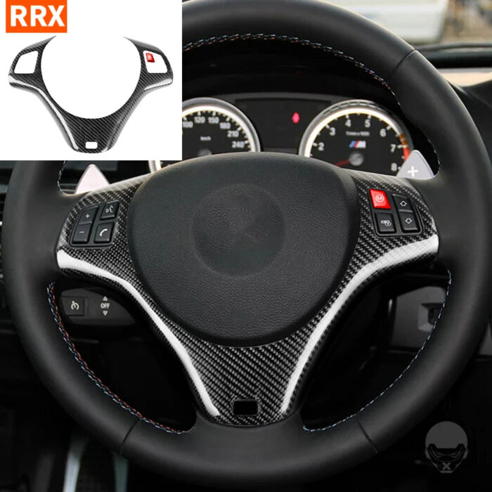 For BMW 3 Series E90 Sedan E92 Coupe E93 Convertible M3 2007-2013 Steering Wheel Trim Frame Dry Carbon Fiber Interior Refit