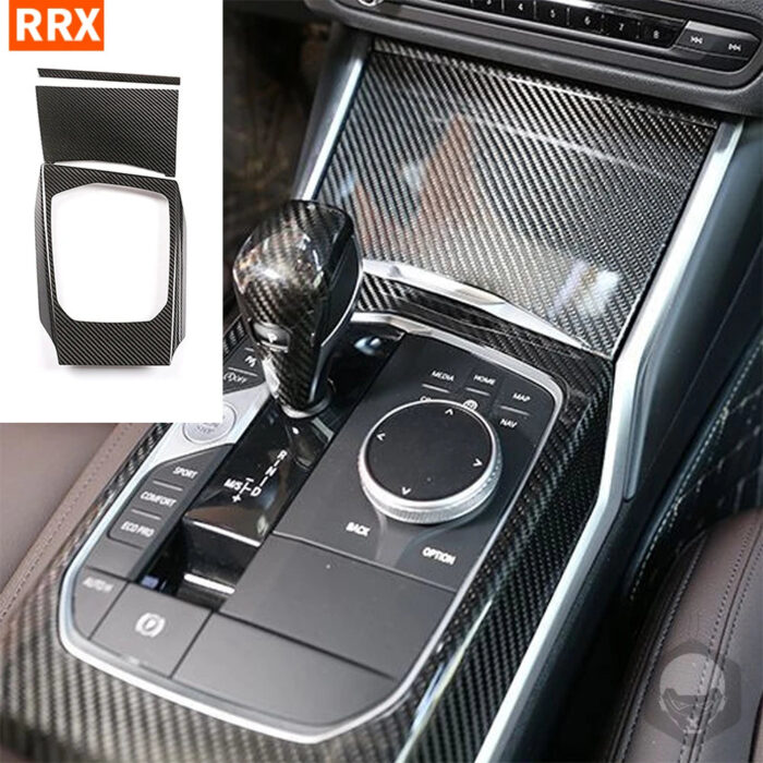 For BMW 3 Series G20/G28 2020 2021 Central Control Gear Shift Knob Panel Carbon Fiber Cover Trim Car Interior Refit Parts LHD