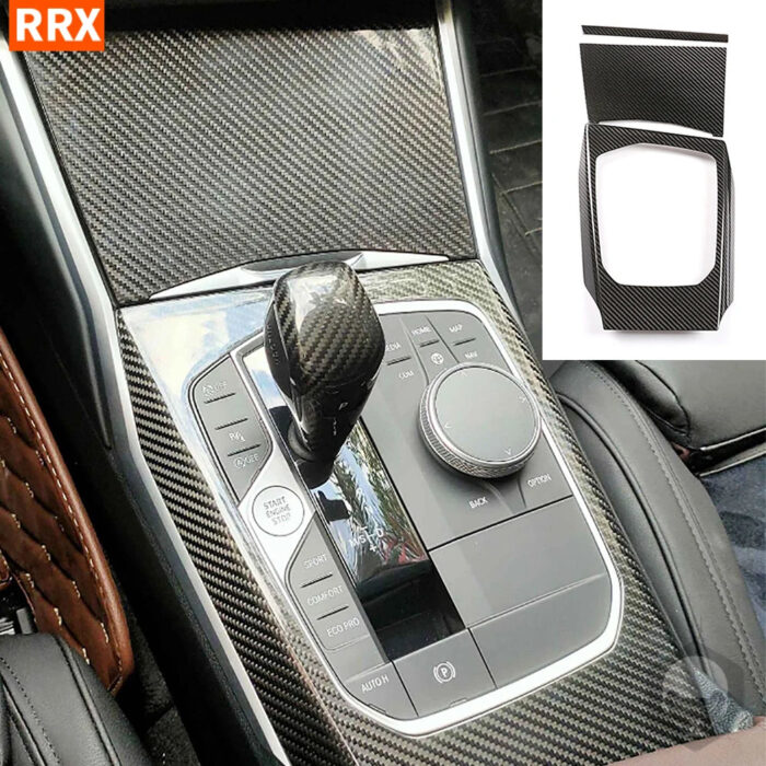For BMW 3 Series G20/G28 2023+ Central Control Gear Shift Knob Panel Real Carbon Fiber Cover Trim Car Interior Refit Parts LHD