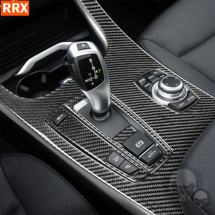 For BMW X3 F25 2011-2017 Gear Shift Panel Sport Control Button Set Cover Trim Real Carbon Car Interior Accessories Fiber Sticker