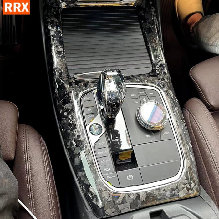 For BMW X3 G01 X4 G02 X3M F97 X4M F98 2022+ Gear Shift Knob Box Panel Cover Dry Forged Carbon Fiber Trim Interior Refit Part