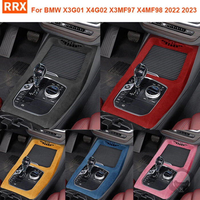 For BMW X3G01 X4G02 X3MF97 X4MF98 2022+ Central Control Gear Shift Knob Panel Frame Suede ABS Automobile Interior Refit Parts