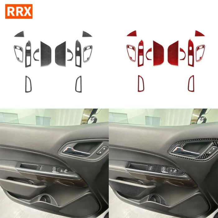 For Chevrolet Colorado For GMC CANYON 2015+ Door Trim Lift Storage Box Panel Handle A-Pillar Carbon Fiber Stickers 18pcs Set