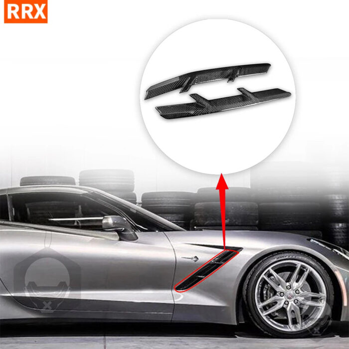 For Chevrolet Corvette 2014-2019 Bumper Cover Trim 2Pcs Wet Carbon Fiber Automobile External Protection Refitted Parts