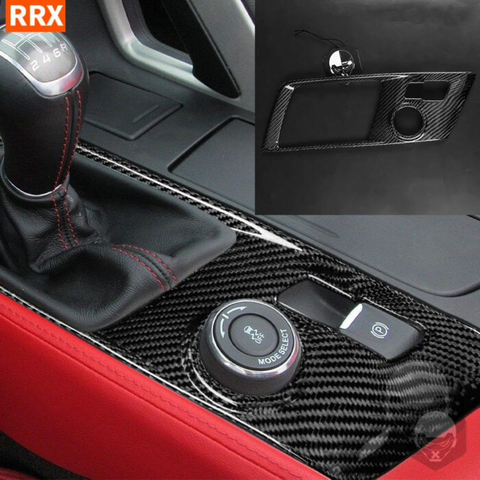For Chevrolet Corvette 2014-2019 Gear Shift Knob Panel Cover Trim 1Pcs Wet Carbon Fiber Automotive Interior Accessories - Image 1