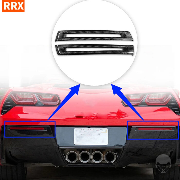 For Chevrolet Corvette 2014-2019 Rear Bumper Cover Trim 2Pcs Wet Carbon Fiber Automobile External Protection Refitted Parts