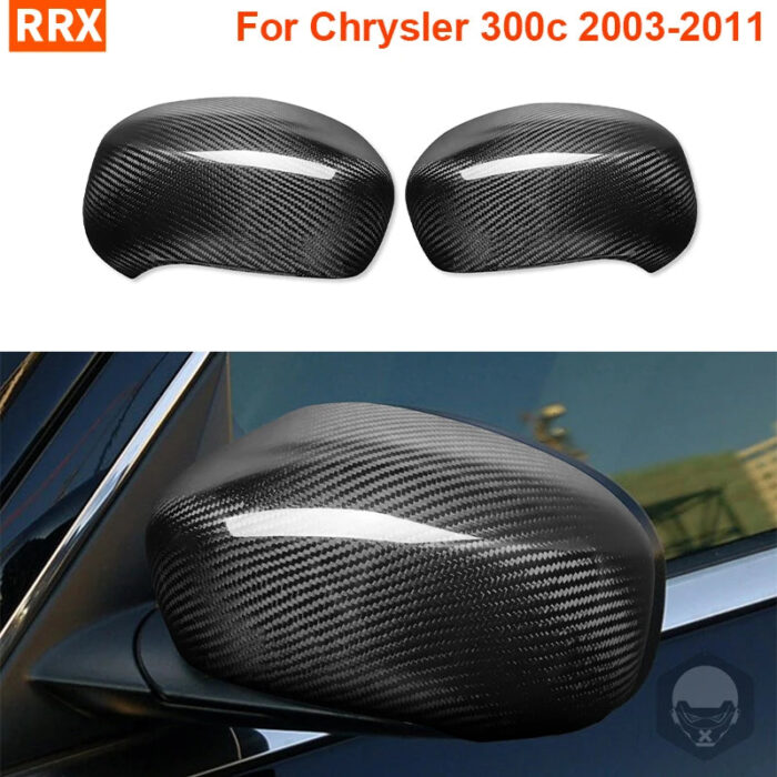 For Chrysler 300c 2003-2011 Rear View Mirror Housing Real Carbon Fiber Trim Cover Car Exterior Refit Accessories LHD