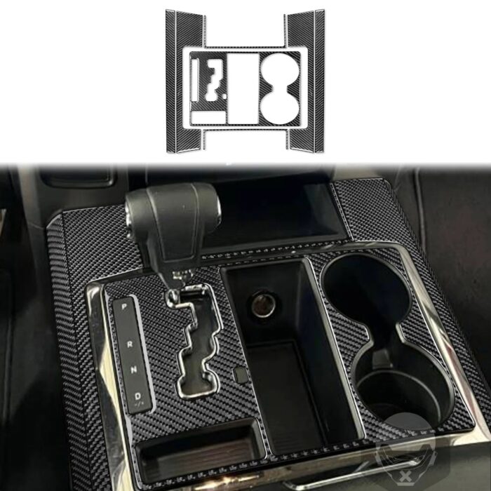 For Dodge Ram 2013 2014 2015 Gear Shift Storage Box Cup Holder Panel Cover Trim Real Carbon Fiber Sticker Car Accessori Interior