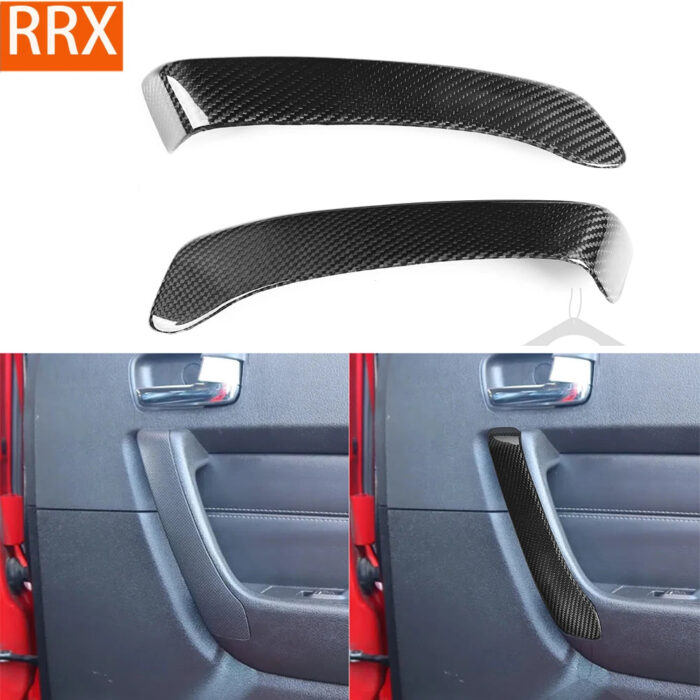 For Hummer H3 2007 2008 2009 2010 Front Door Armrest Panel Trim Cover Real Carbon Fiber Hardware Refit Car Interior Accessorie