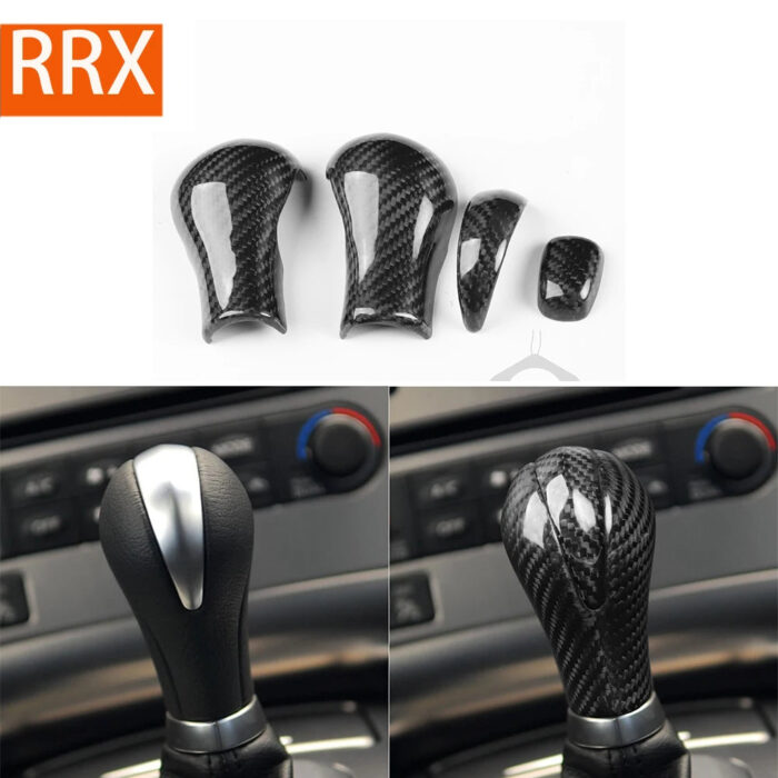 For Infiniti G25 G35 G37 Q40 FX35 FX37 FX50 QX50 QX56 QX70 QX80 EX30D Gear Shift Knob Carbon Fiber Stickers 4Pcs Car Accessories