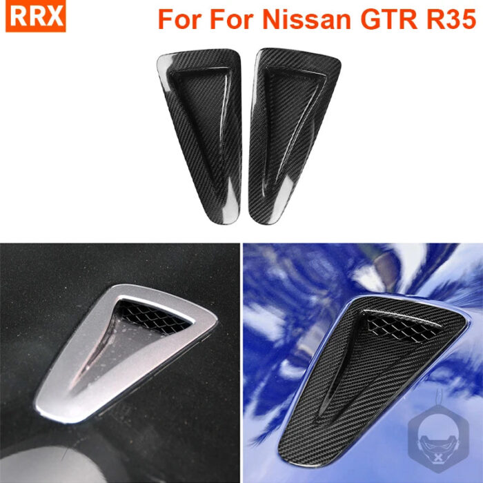 For Nissan GTR R35 Engine Machine Cover Air Outlet Tuyere Vent Panle Real Carbon Fiber Trim Car Interior Refit Accessory