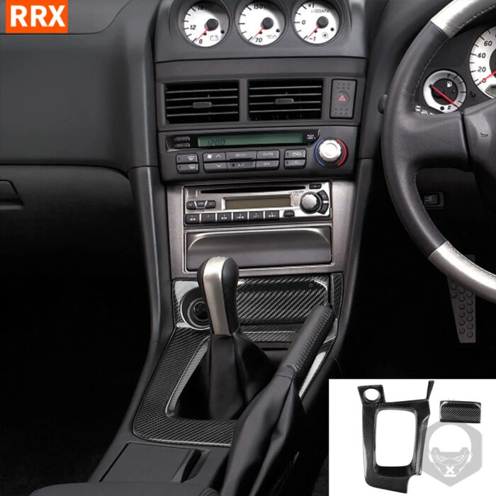 For Nissan Skyline GTR R34 V·Spec BNR34 Car Gearbox Gear Shift Knob Panel Surround Dry Carbon Fiber Modified Replacement