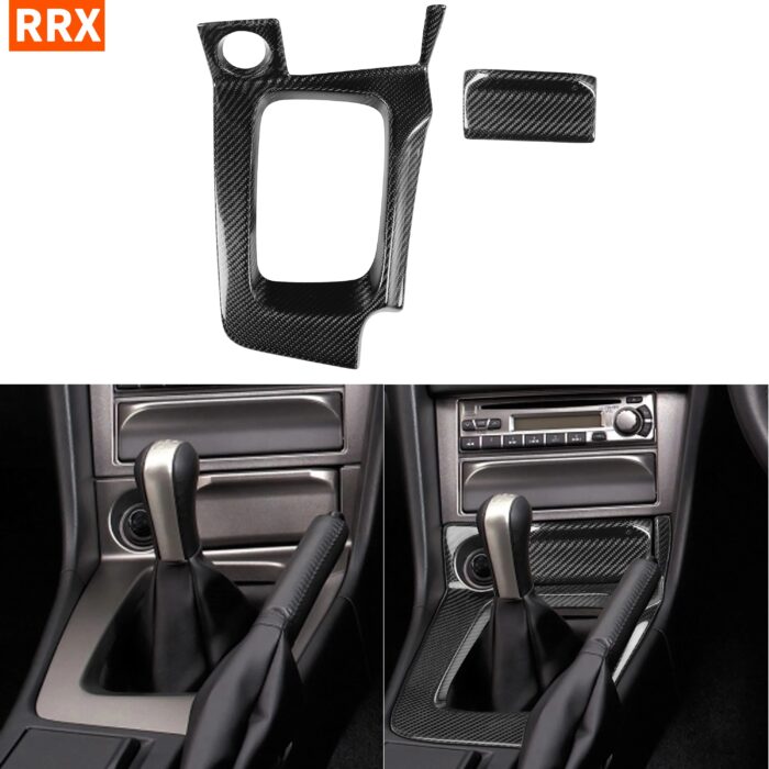 For Nissan Skyline GTR R34 V·spec BNR34 Accessories Carbon Fiber Car Gearbox Gear Shift Panel Surround Modified Replacement Kit