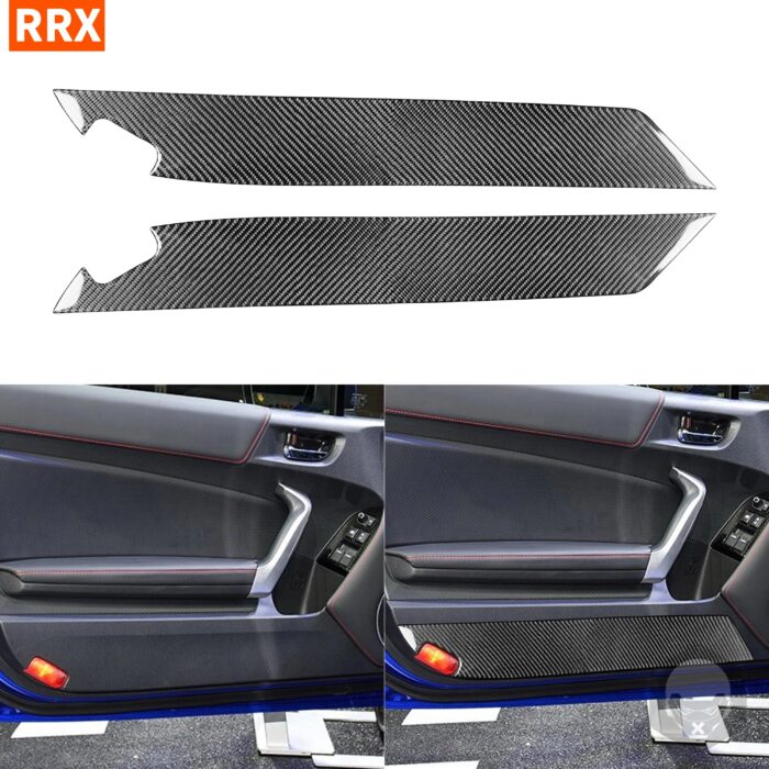 For Toyota 86 Subaru BRZ 2017-2019 Black Carbon Fiber Sticker Door Panel Reflector Anti-Kick Pads Interiors Car Accessories