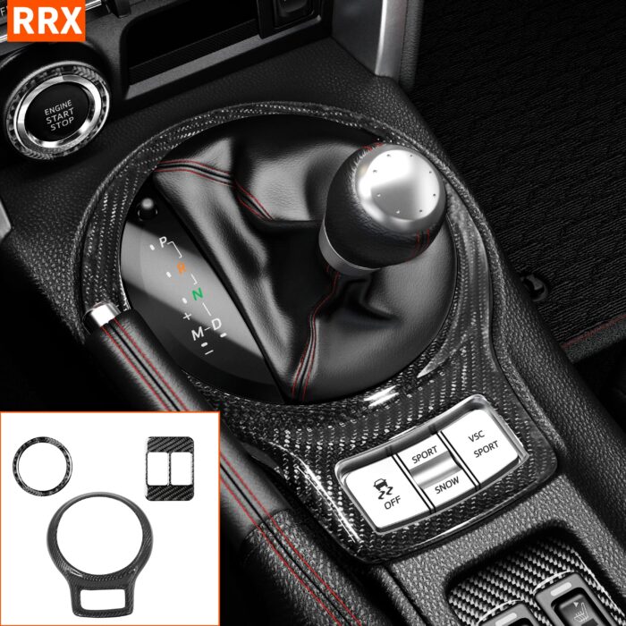 For Toyota GT 86 GT86 Subaru BRZ 2012-2019 Carbon Fiber Gear Shift Panel Surround Cover Sticker Set Start Button Car Accessories