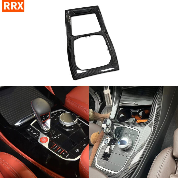 Gear Shift Knob Panel Dry Carbon Fiber Cover Trim For BMW X3 G01 X4 G02 X3M F97 X4M F98 2021 2022 2023 Car Refit Accessory