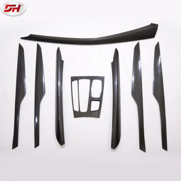 9pcs Dry carbon fiber Material Auto Accessories Interior Trims For BMW X5 F15 2014-up