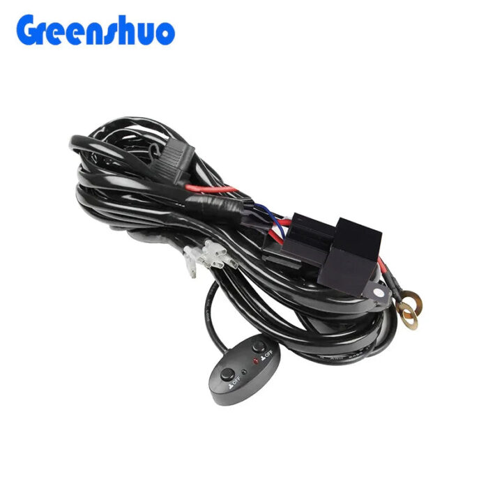 Universal 12v 40a 2.5m Fog Light Auto Wiring Harness Kit with Fuse Relay Switch for Car Led Work Light
