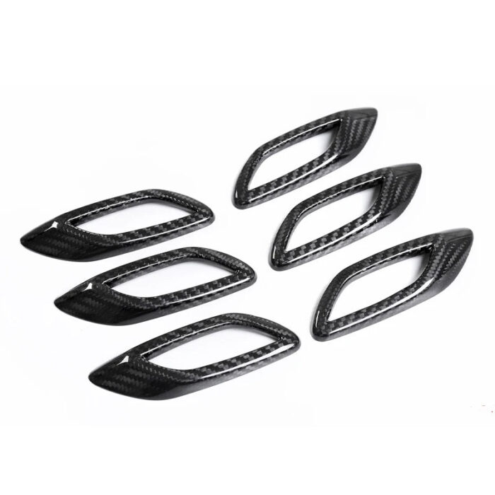 6pcs Carbon fiber car side fender vent trim cover Side Air Vent Cover for Maserati Levante 2016-UP