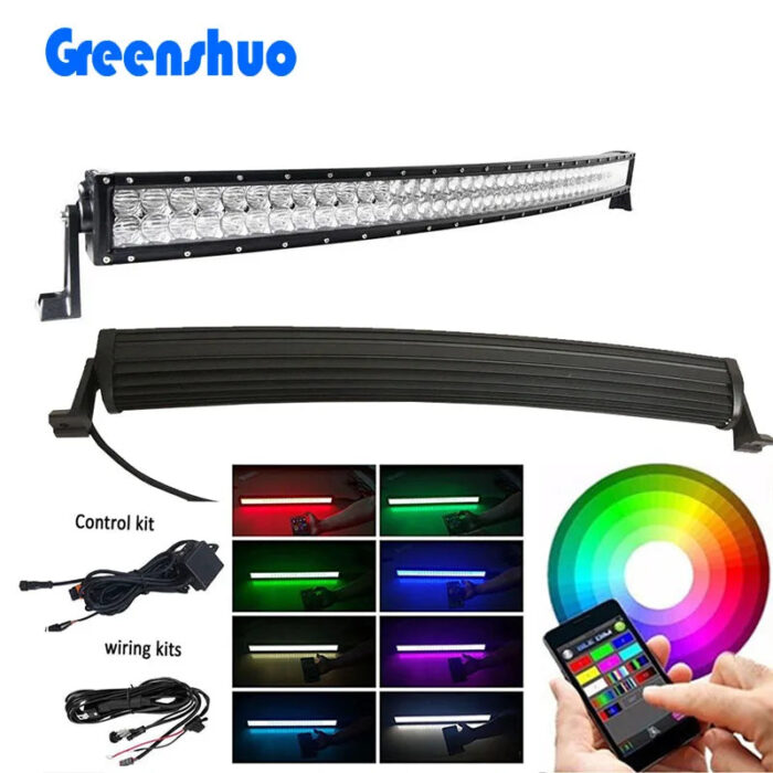 Factory Direct High Power 22 32 42 50 52 Inch RGB Curved Light Bar For Truck Off Road 4x4
