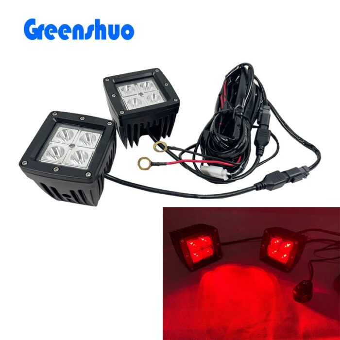 Wholesale 3inch Red Blue Amber 12v 24v Square Spotlight Led Work Light For Car 4x4 Truck Suv Off-road