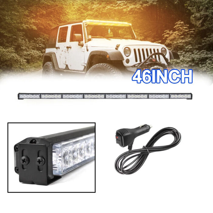 12 to 46" Led Warning Light Bar 4x4 Emergency Strobe Bar Light barras de luz led For Jeep Construction Vehicles Snow Plows