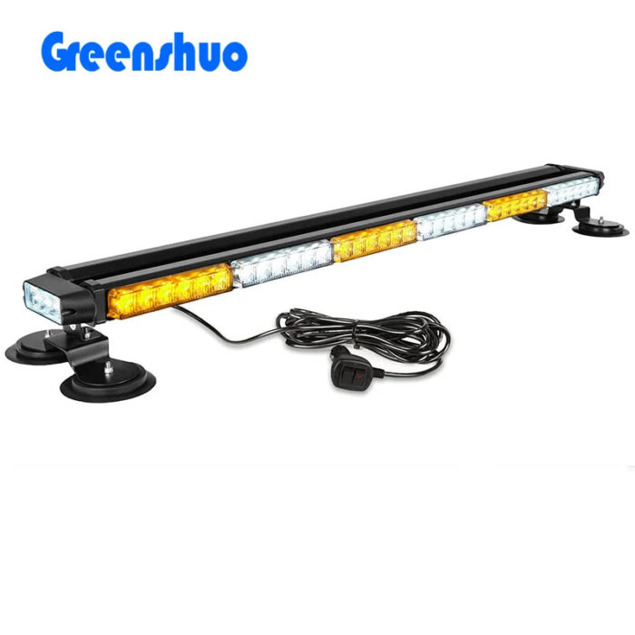 38inch White Yellow Car Led Roof Light Traffic Emergency Light Bar Four Sides Flashing Led Warning Light