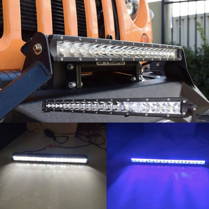 32 Inch Auto Accessories Single Row Led Light Bar White Blue 12v 24v Led Driving Front Strobe Light Bars