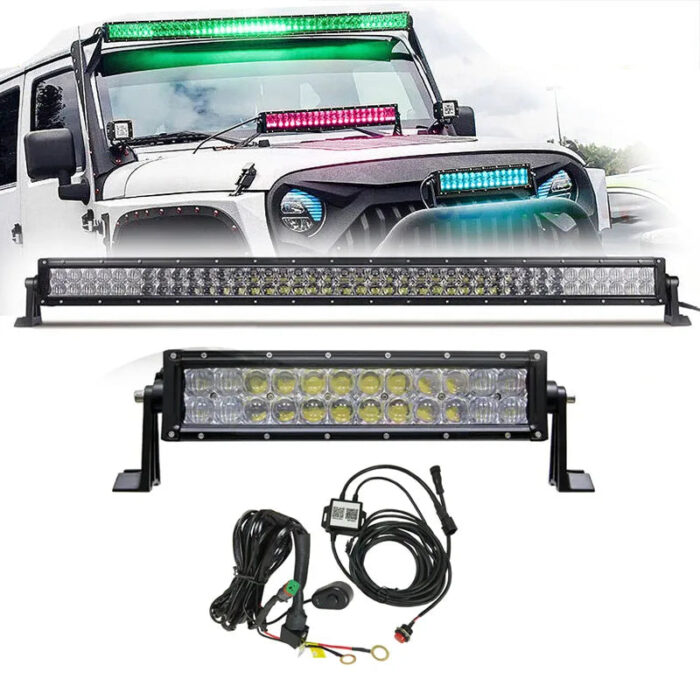 Wholesale Barra de Luz Led Rgb Offroad Straight/Curved 5D Led Light Bar With Wire Harness