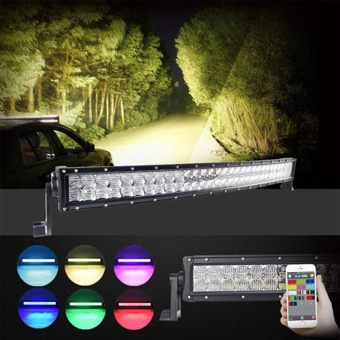 Wholesale 180W 32inch Led Driving Light 5D RGB Led Light Bar Bluetooth Control