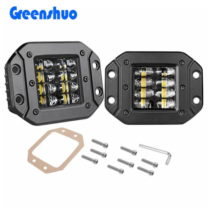 5inch 12V Led Fog Light 9D Square 40w Flush Mount Led Work Light Pod for Offroad Atv Suv Truck