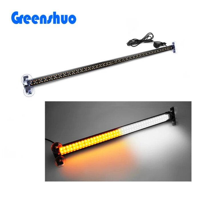 New 160Led Yellow/White/Red/Blue/Green Windshield Flash Led Warning Light Bar for Truck OffRoad Vehicles 26 Modes