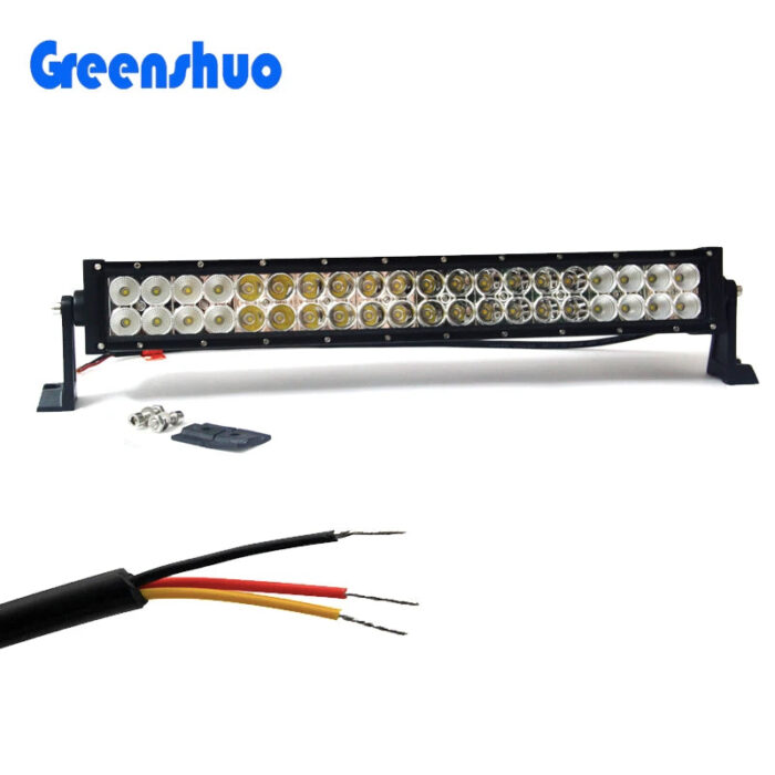 White Amber Red Blue Green Dual Colors Offroad Led Light Bar Spot Combo ATV Fog Driving 3Wire