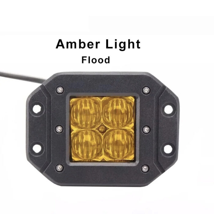 12v 24v 4 inch Pods Spot beam Offroad led lights 5D Amber Flush Mount Work Light