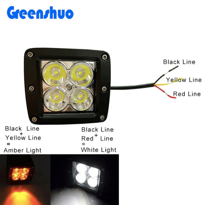 3Inch White Amber Blue Red Green Led Work Light Pods 12v Led Spotlight for Offroad Truck Car Driving Light Accessories