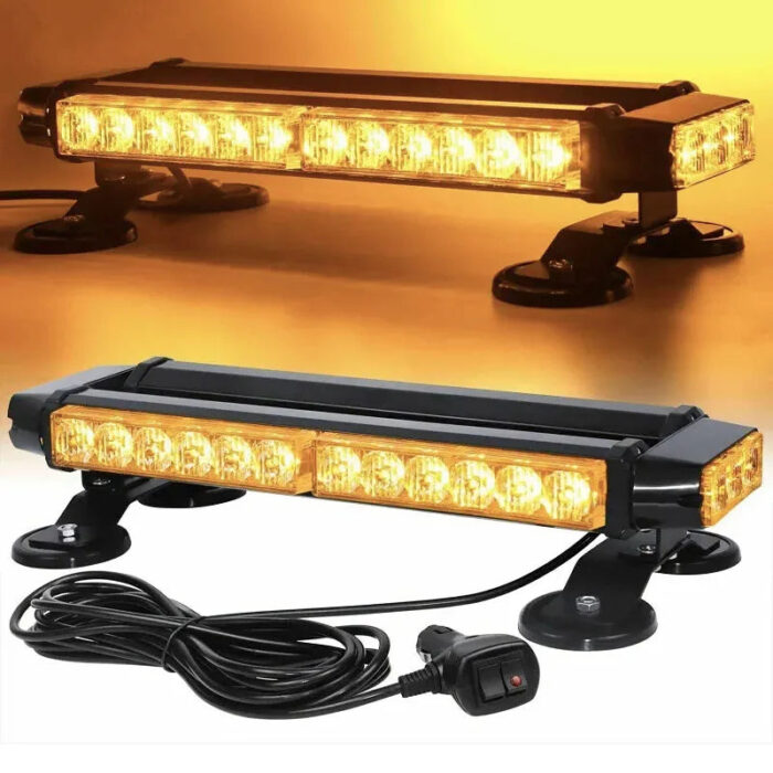 14 To 50inch Traffic Emergency Light Bar Four Sides Amber Led Strobe Warning Light for Snow Plow trucks