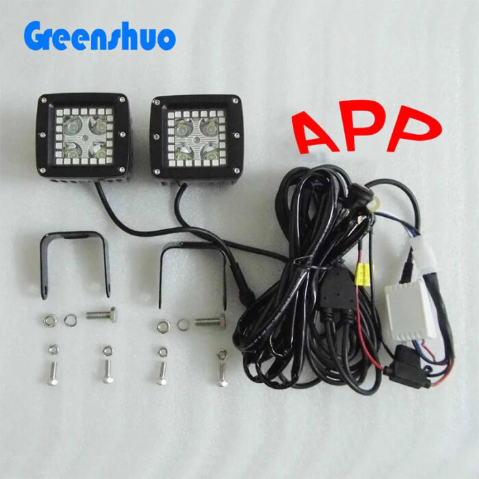 Wholesale 3inch Square Rgb Work Light Led Chase Light for Off-road Vehicles Jeep Wrangler Suv