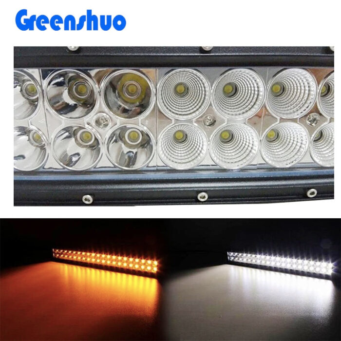 Wholesale Curved/Straight Dual Color Led 4x4 Offroad Work Light Amber White Red Blue Strobe Car Led Light Bar