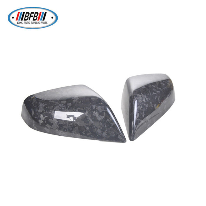 100% Real Carbon Fiber Marble Rearview Mirror Cover - For Tesla Model S 2016-2021 - Reverse Mirror Shell Cover