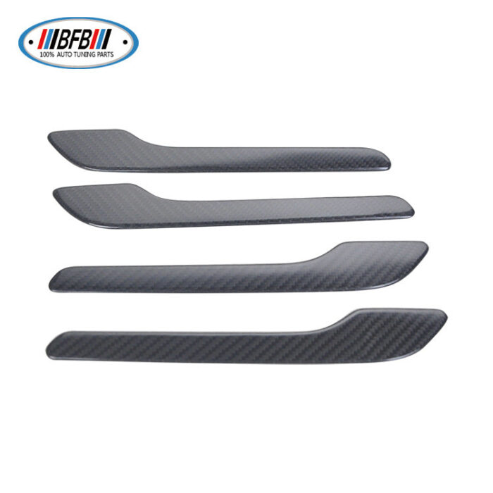 100% Real Carbon Fiber Door Handle - For Tesla Model Y - Glossy Carbon Fiber Exterior Door Handle Trim for Model 3