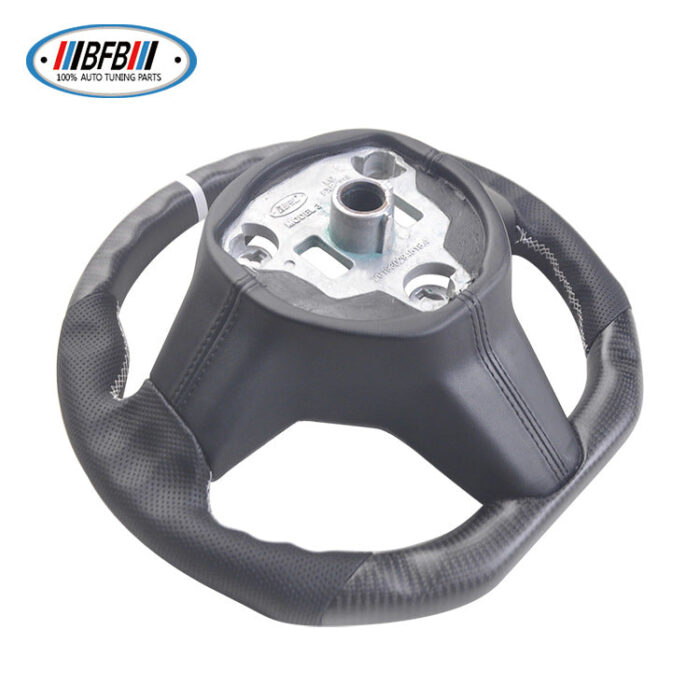 100% Real Carbon Fiber Matte Black Steering Wheel with White Stitching and Perforations - For Tesla Model 3 Y - Modification