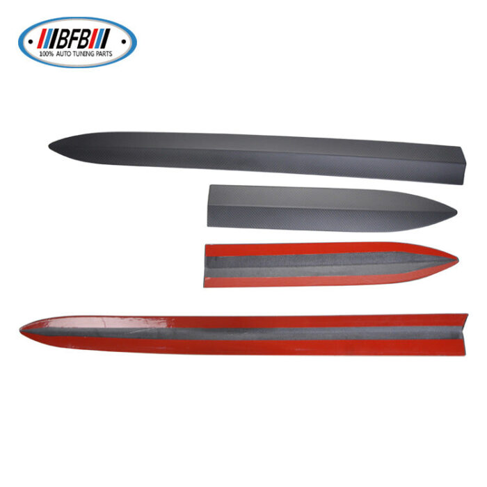 100% Real Carbon Fiber Car Body Door Trim - For Tesla Model 3 - Matte Carbon Fiber Anti-Collision Scratch Decorative Skirt Edge