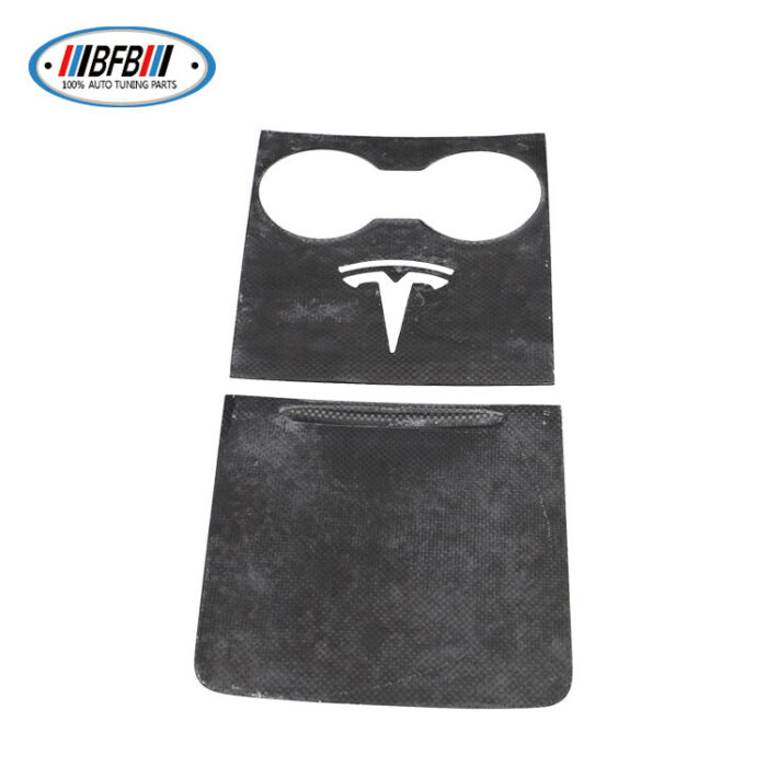100% Real Carbon Fiber Forged Center Console Cup Holder Cover Storage Box Cover - For Tesla Model Y